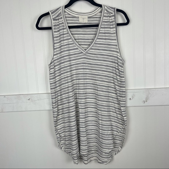 ANTHROPOLOGIE t.la Striped Side Slit Tunic Tank - Picture 2 of 6